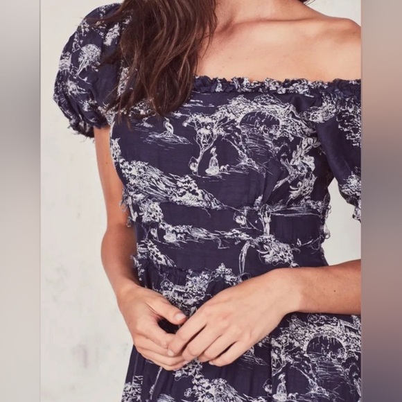 LoveShackFancy Dress Bridget Frayed Maxi in Blue Storm - Picture 10 of 13